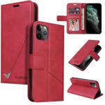 For iPhone 11 Pro Max GQUTROBE Right Angle Leather Phone Case(Red)