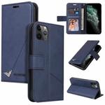 For iPhone 11 Pro Max GQUTROBE Right Angle Leather Phone Case(Blue)