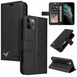 For iPhone 11 Pro Max GQUTROBE Right Angle Leather Phone Case(Black)