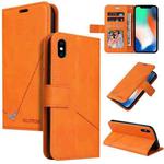 For iPhone X / XS GQUTROBE Right Angle Leather Phone Case(Orange)
