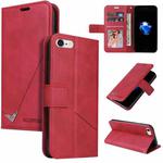 GQUTROBE Right Angle Leather Phone Case For iPhone 7 / 8 / SE 2020 / SE 2022(Red)
