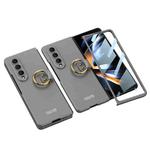 For Samsung Galaxy Z Fold4 GKK Ultra-thin PC Full Coverage Phone Case with Ring Holder(Grey)