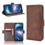 For HTC Desire 22 Pro Skin Feel Calf Texture Card Slots Leather Phone Case(Brown)