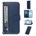 For Galaxy S20+ Fashion Calf Texture Zipper Horizontal Flip Leather Case with Stand & Card Slots & Wallet Function(Blue)