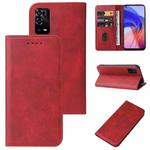 For OPPO A55 Magnetic Closure Leather Phone Case(Red)