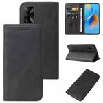 For OPPO A74 4G Magnetic Closure Leather Phone Case(Black)