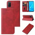 For OPPO A92 Magnetic Closure Leather Phone Case(Red)