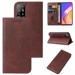 For OPPO A94 5G Magnetic Closure Leather Phone Case(Brown)