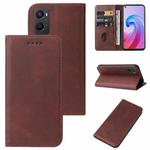 For OPPO A96 4G / A36 4G / A76 4G / K10 4G / Realme 9i Magnetic Closure Leather Phone Case(Brown)