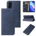 For OPPO Find X3 Lite Magnetic Closure Leather Phone Case(Blue)