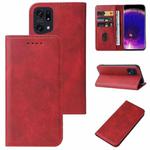 For OPPO Find X5 Pro Magnetic Closure Leather Phone Case(Red)
