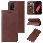 For OPPO K9 Magnetic Closure Leather Phone Case(Brown)