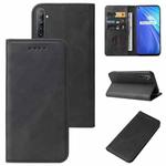 For Realme 6 Magnetic Closure Leather Phone Case(Black)