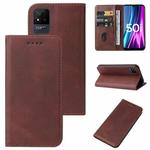 For Realme Narzo 50i Magnetic Closure Leather Phone Case(Brown)