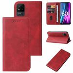 For Realme Narzo 50i Magnetic Closure Leather Phone Case(Red)