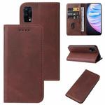 For Realme Q2 Pro Magnetic Closure Leather Phone Case(Brown)