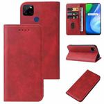 For Realme Q2i Magnetic Closure Leather Phone Case(Red)