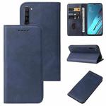 For OPPO Reno3 Youth Magnetic Closure Leather Phone Case(Blue)