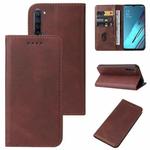 For OPPO Reno3 Youth Magnetic Closure Leather Phone Case(Brown)