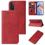 For OPPO Reno4 Pro 5G Magnetic Closure Leather Phone Case(Red)