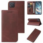 For OPPO Reno4 Z 5G Magnetic Closure Leather Phone Case(Brown)