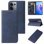 For OPPO Reno8 Pro Magnetic Closure Leather Phone Case(Blue)