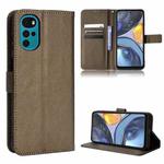 For Motorola Moto E32s / G22 Diamond Texture Leather Phone Case(Brown)