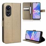 For OPPO A97 5G Diamond Texture Leather Phone Case(Brown)