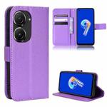For ASUS Zenfone 9 Diamond Texture Leather Phone Case(Purple)