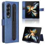 For Samsung Galaxy Z Fold4 5G Diamond Texture Leather Phone Case(Blue)