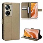 For ZTE Axon 40 Pro Diamond Texture Leather Phone Case(Brown)