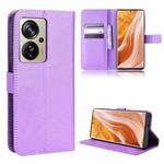 For ZTE Axon 40 Pro Diamond Texture Leather Phone Case(Purple)