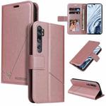 For Xiaomi Mi Note 10 GQUTROBE Right Angle Leather Phone Case(Rose Gold)