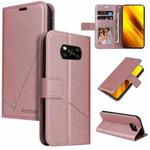 For Xiaomi Poco X3 NFC GQUTROBE Right Angle Leather Phone Case(Rose Gold)