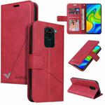 For Xiaomi Redmi Note 9 GQUTROBE Right Angle Leather Phone Case(Red)