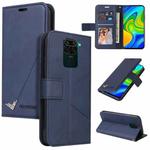 For Xiaomi Redmi Note 9 GQUTROBE Right Angle Leather Phone Case(Blue)