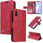 For Xiaomi Redmi 9A GQUTROBE Right Angle Leather Phone Case(Red)
