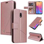 For Xiaomi Redmi 8A GQUTROBE Right Angle Leather Phone Case(Rose Gold)
