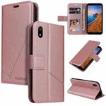 For Xiaomi Redmi 7A GQUTROBE Right Angle Leather Phone Case(Rose Gold)