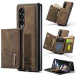 For Samsung Galaxy Z Fold4 DG.MING M1 Series 3-Fold Multi Card Wallet  Phone Case(Coffee)