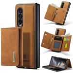 For Samsung Galaxy Z Fold4 DG.MING M1 Series 3-Fold Multi Card Wallet  Phone Case(Brown)