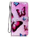 For Huawei P40 Lite Glitter Pattern Horizontal Flip Leather Case with Holder & Card slot & Wallet & Lanyard(Blue Butterfly)