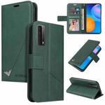 Huawei P smart 2021 GQUTROBE Right Angle Leather Phone Case(Green)