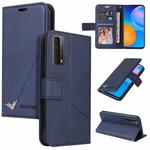 Huawei P smart 2021 GQUTROBE Right Angle Leather Phone Case(Blue)