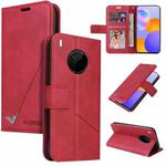 For Huawei Mate 40 Lite GQUTROBE Right Angle Leather Phone Case(Red)