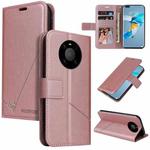 For Huawei Mate 40 Pro GQUTROBE Right Angle Leather Phone Case(Rose Gold)