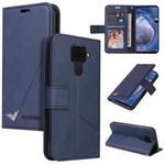 For Huawei Mate 30 Lite GQUTROBE Right Angle Leather Phone Case(Blue)