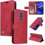 For Huawei Mate 20 Lite GQUTROBE Right Angle Leather Phone Case(Red)
