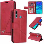 For Huawei Y7p GQUTROBE Right Angle Leather Phone Case(Red)