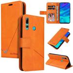 For Huawei Y7p GQUTROBE Right Angle Leather Phone Case(Orange)